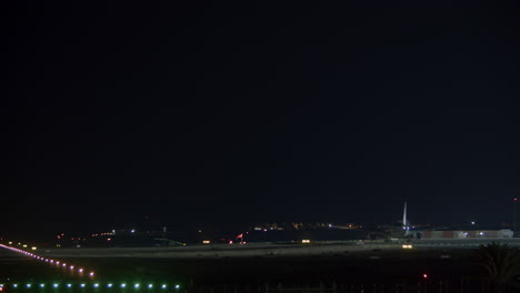 airplane at night airport