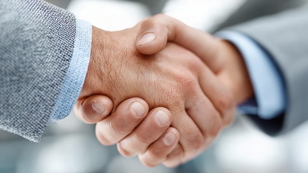 A Professional Handshake Representing Trust and Collaboration Between Two Individuals in a Business Setting, Symbolizing Mutual Agreement and Positive Relationships