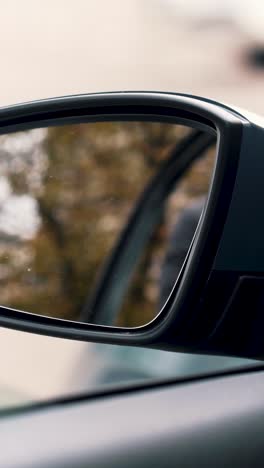 close-up of a car side mirror