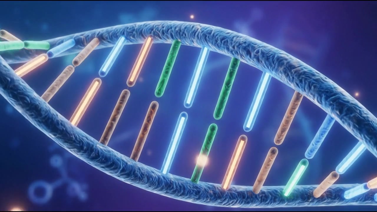 Animovaná dvoušroubovice DNA
