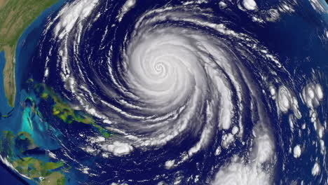 satellite view of a powerful hurricane