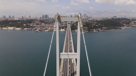 aerial drone istanbul bridge masts