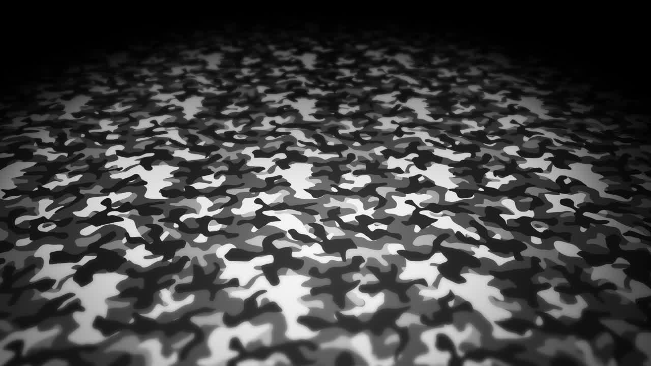 fondo de patrón de camuflaje blanco. concepto de uniforme militar. línea abstracta y textura de onda. animación de bucle.