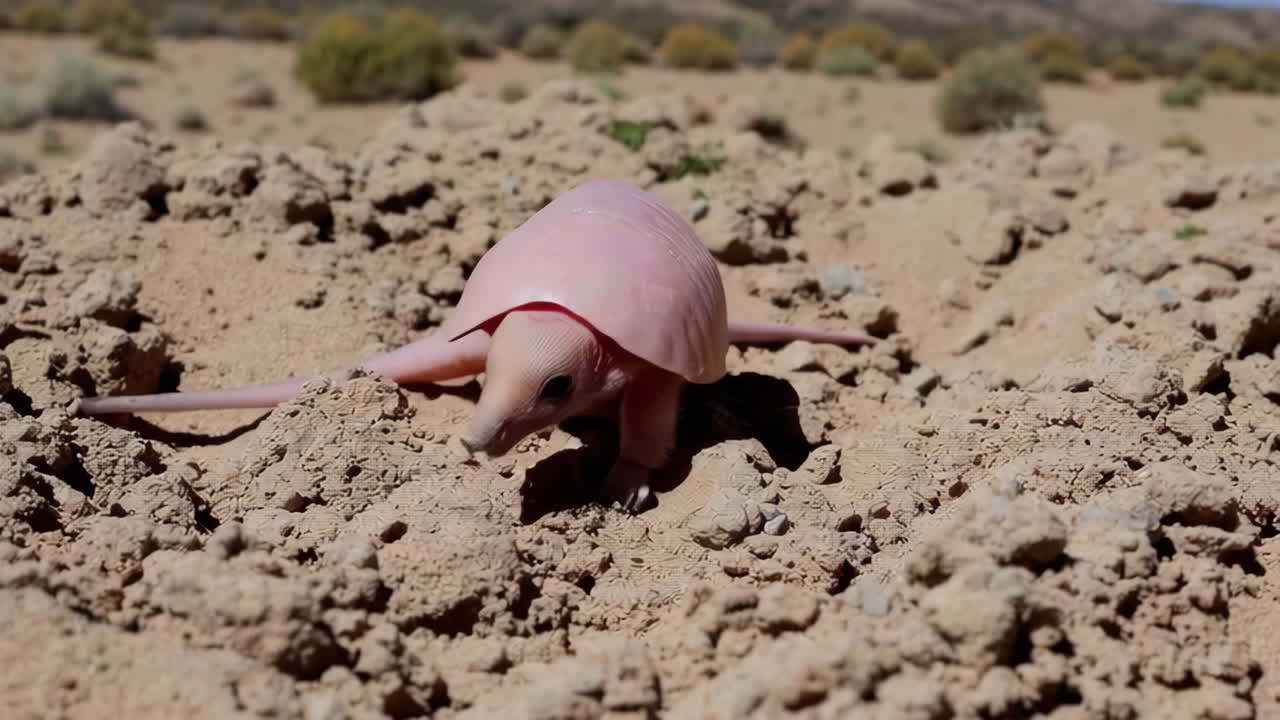 사막 풍경 에 있는 분홍색 아르마로