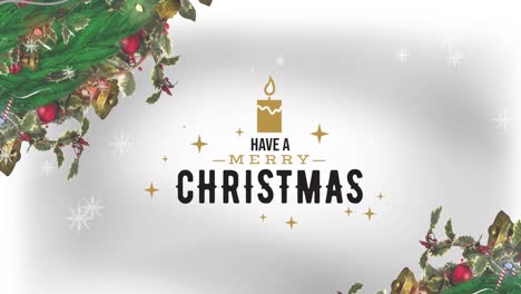 Animation-of-merry-christmas-text-over-decorations