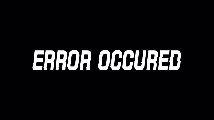 Digital Glitch Text Effect Displaying Error Occured Message