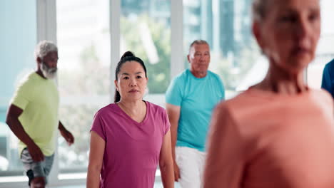 senior citizens enjoying a group fitness class