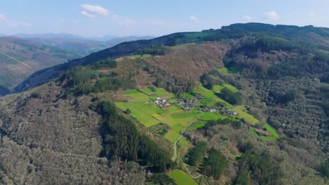 mountain village of fonsagrada in lugo, galicia in northwest spain