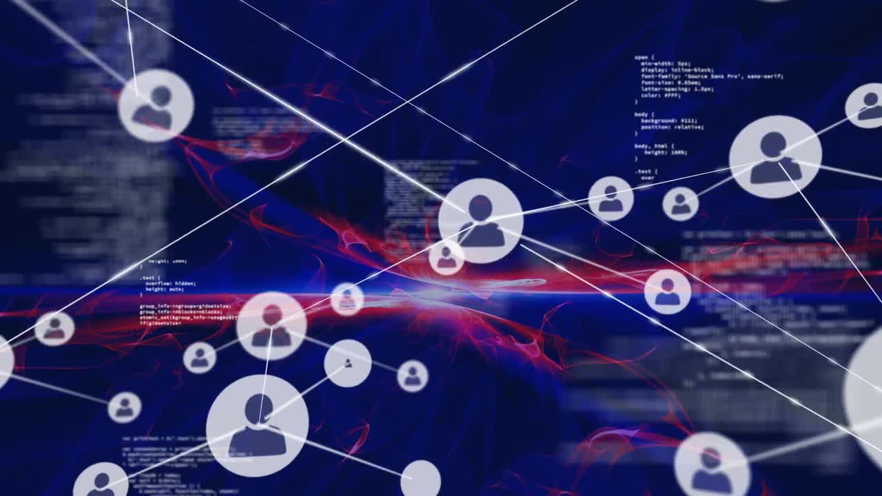 Animation of network of connections over shapes