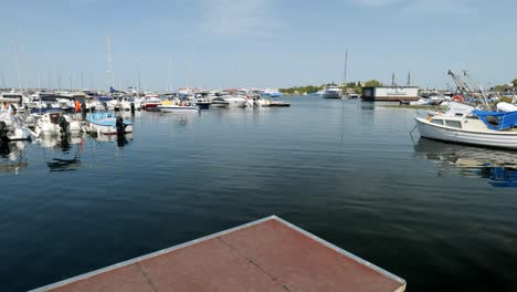 moored boats calm waters sozopol yacht club marina black sea coast