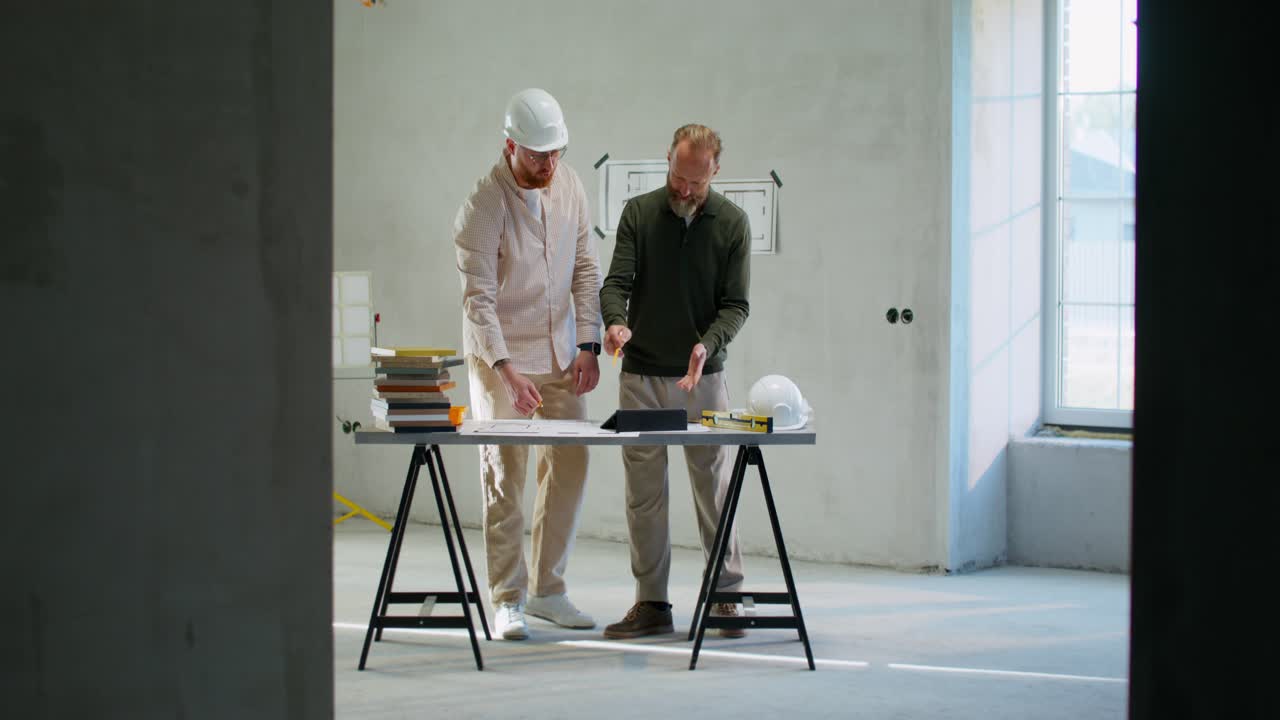 Construction Team Reviewing Plans