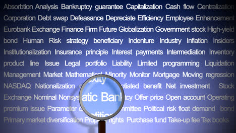 bankruptcy themed magnifying glass