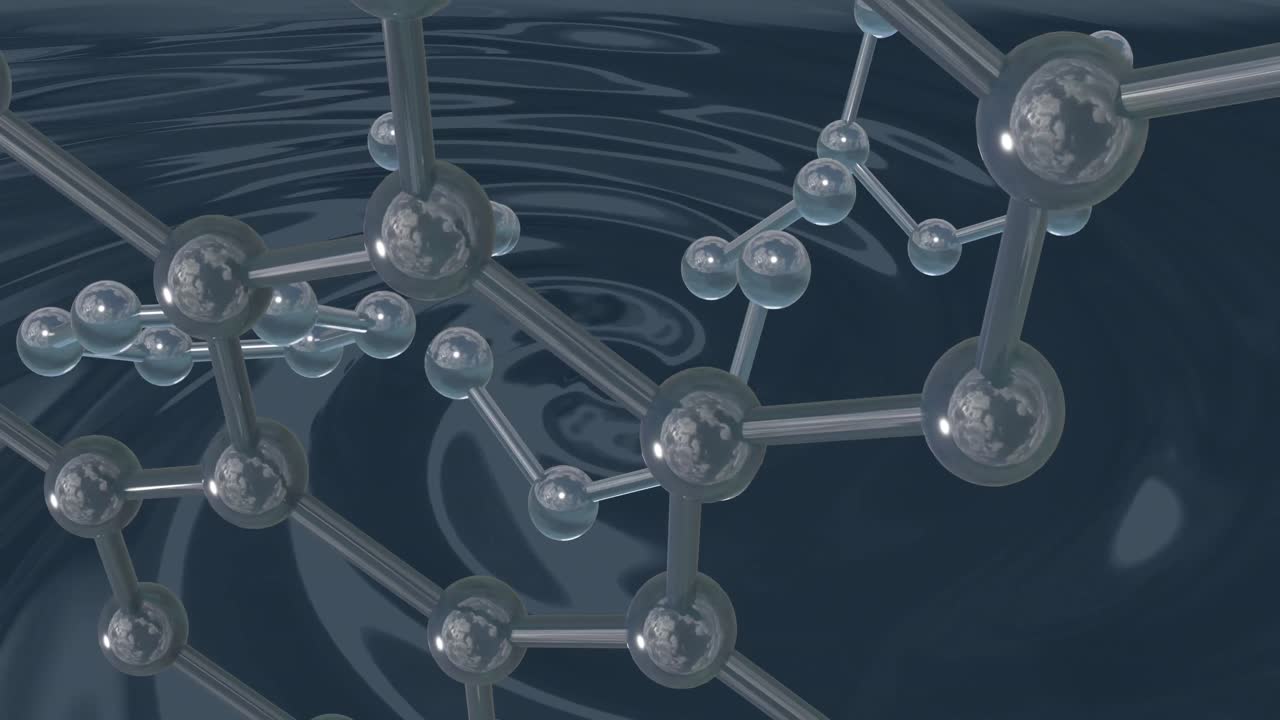 검은 바탕에 있는 분자의 3d 마이크로의 애니메이션