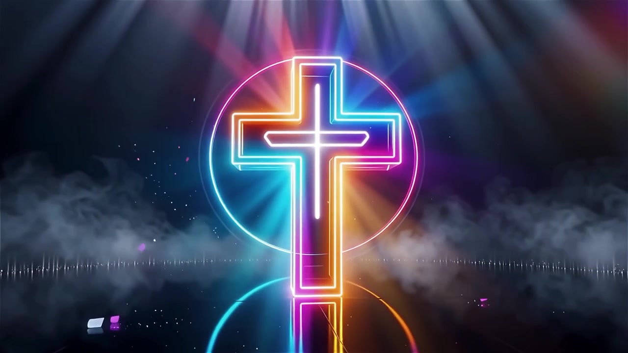 Christian Cross Heavenly Light Worship Background