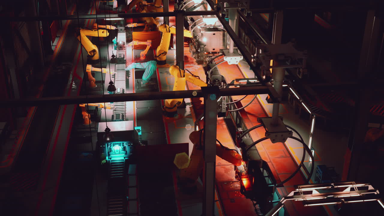 Robots Working on an Assembly Line