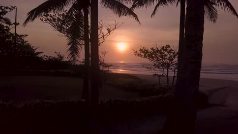 incredible shot of ocean beach in brazil, beautiful aerial shot of sunset