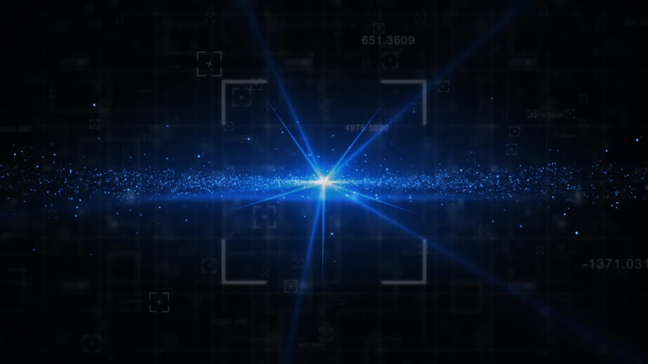 사각형 스캐너와 파란 별 빛에 대한 데이터 처리