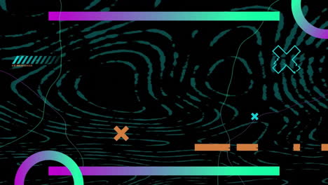 animación de líneas y círculos de neón sobre fondo negro