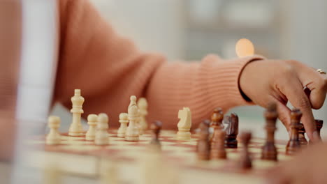 Hands,-people-and-chess-board-game-in-closeup