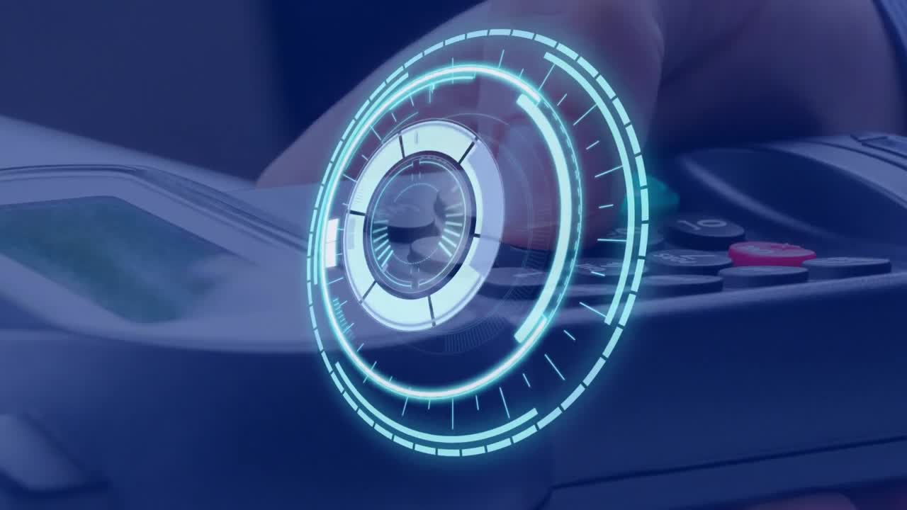 animación del escaneo de alcance sobre el terminal de pago