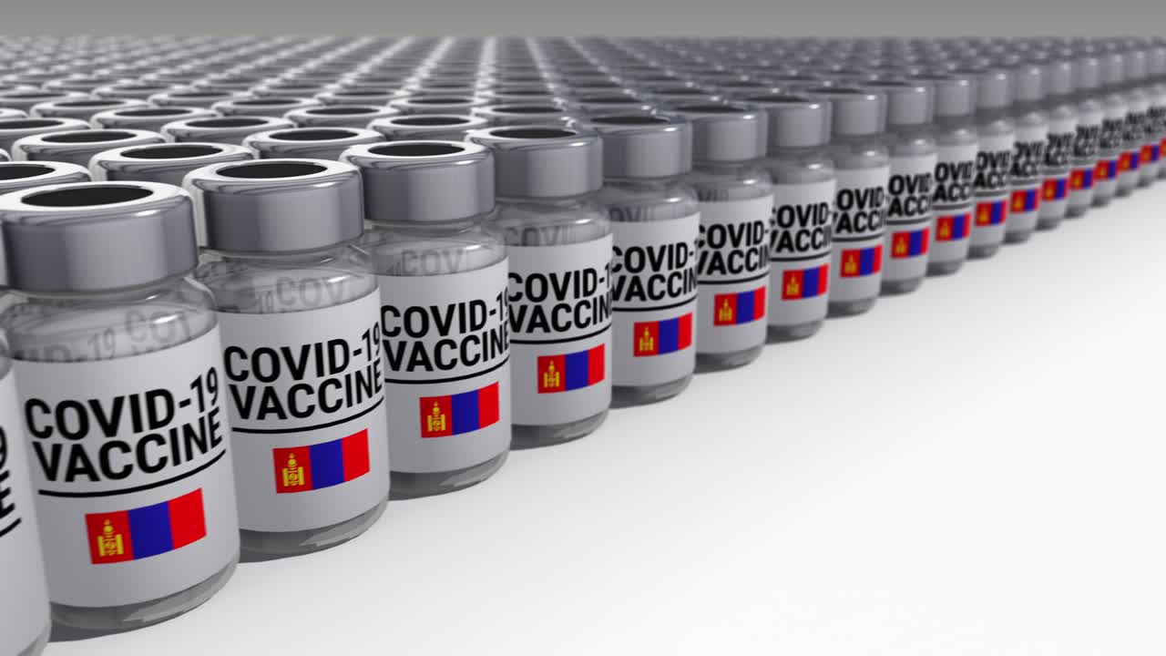 botellas de vacuna contra el covid-19 mongolia