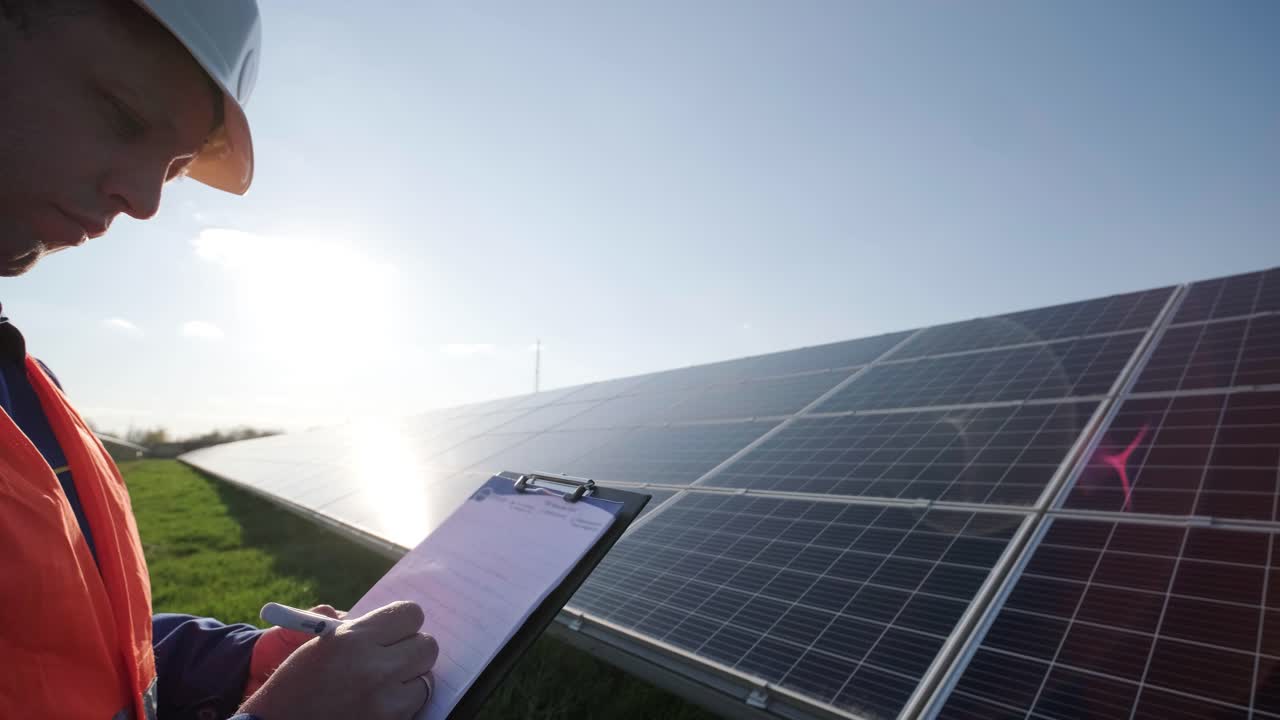 examen por parte de inspectores de módulos fotovoltaicos y paneles solares