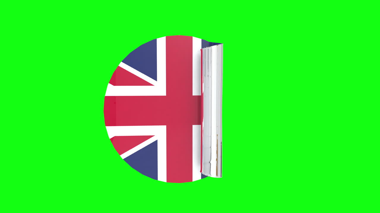 영국 또는 유니언 잭 원형 스티커 초록색 화면