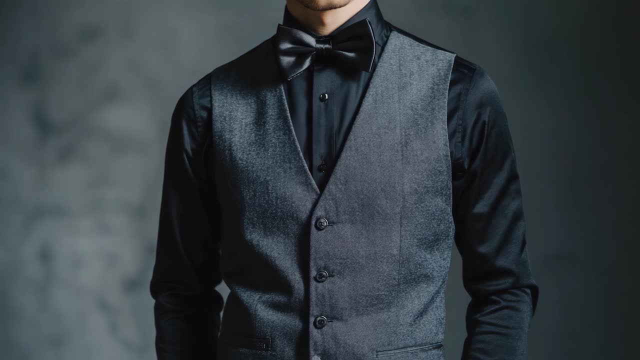 Man in formal wear with bow tie and vest