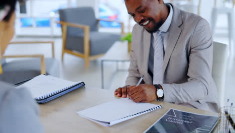 business people, interview