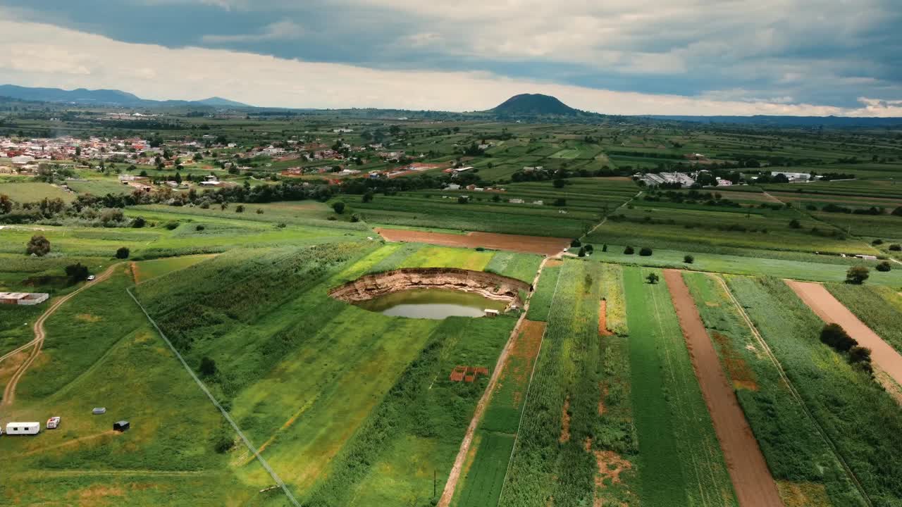 Amazing Aerial View of the Sinkhole in Puebla City