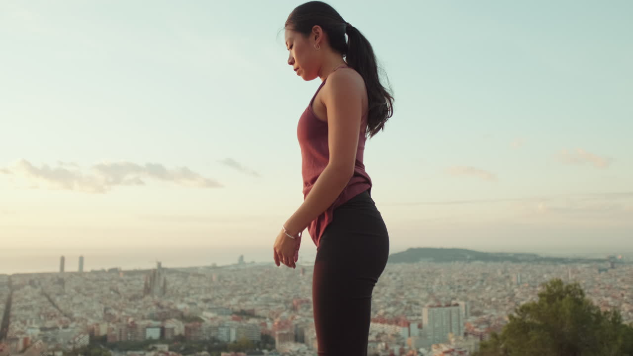 Woman doing yoga in Barcelona