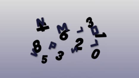 Zufallszahlen-Und-Alphabete,-Die-Sich-Vor-Grauem-Hintergrund-Bewegen-Und-ändern