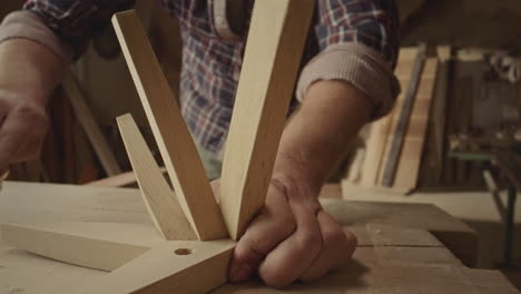crafting a wooden furniture piece