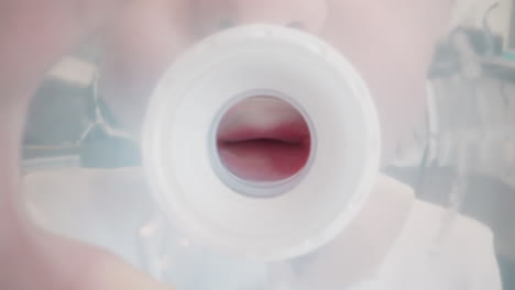 thirsty little boy sucks silicone nipple trying to drink