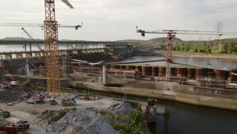 Construcción-En-Curso-En-La-Represa-Y-Esclusas-Tva-Chickamauga,-Chattanooga-Tennessee