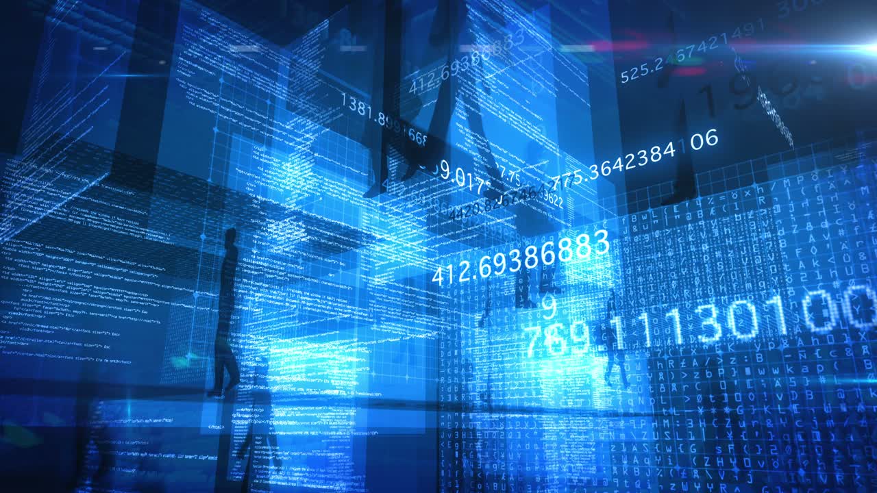 código de datos gente tecnología animación 4k