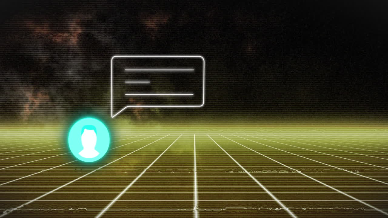 This is a video of a media icon with a speech bubble on a transparent background