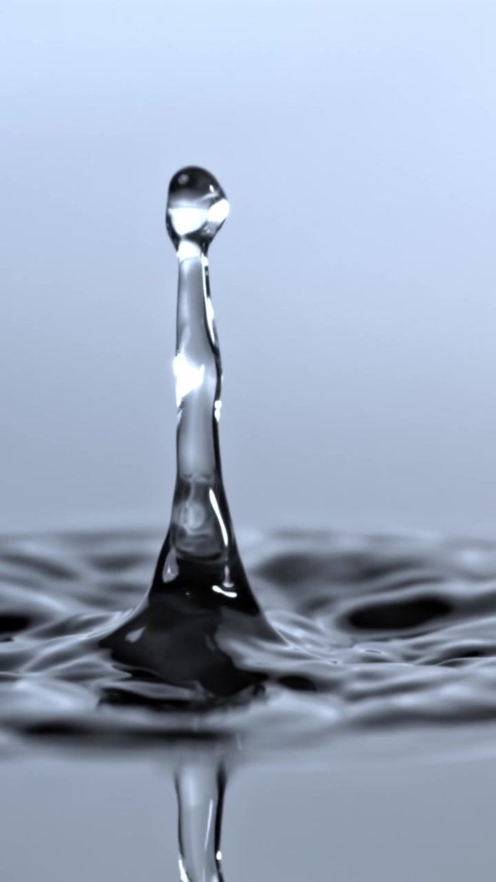 Water Droplet Creates Crown Splash and Ripples in Slow Motion