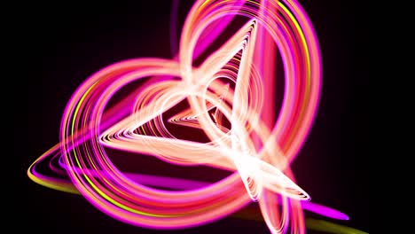 light flow bg in 4k. abstract looped background with light trails, stream of green red yellow neon lines in space move to form spiral shapes. modern trendy motion design background light effect