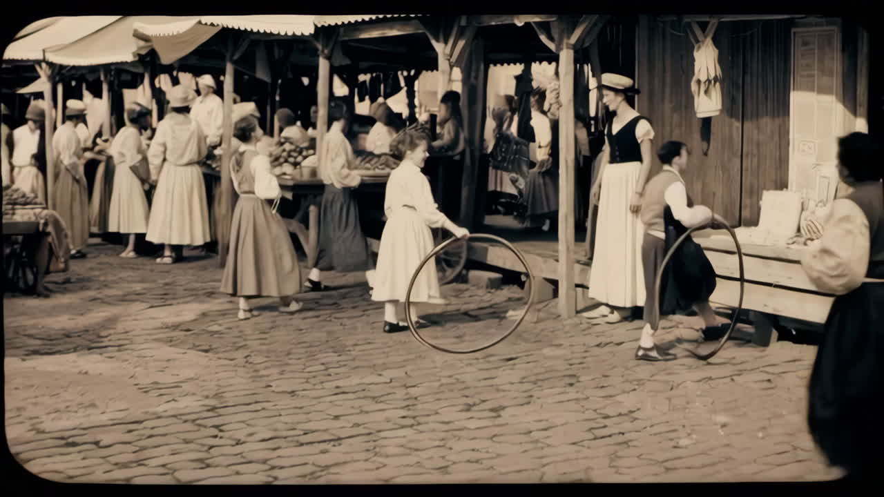 Vintage Market Scene