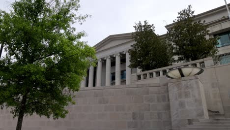 alabama supreme court building in montgomery, alabama with gimbal video walking forward at an angle in slow motion