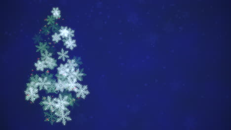 Primer-Plano-Animado-árbol-De-Navidad-Sobre-Fondo-Azul-Oscuro