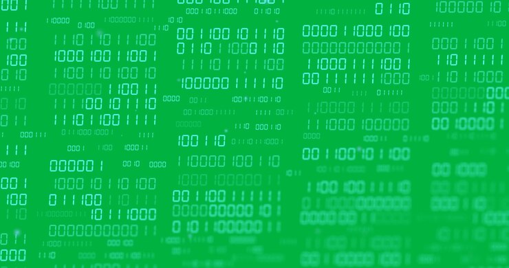 Animation af blå binær databehandling på gennemsigtig baggrund
