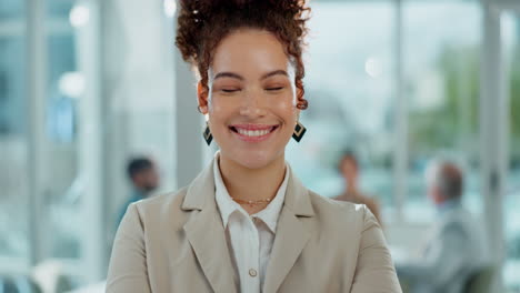 portrait of a happy businesswoman in an office