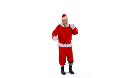 Santa-claus-dancing-against-white-background