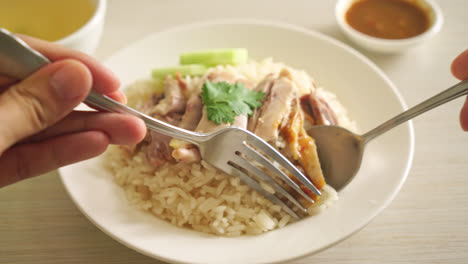 Hainanese-Chicken-Rice-or-steamed-rice-with-chicken---Asian-food-style