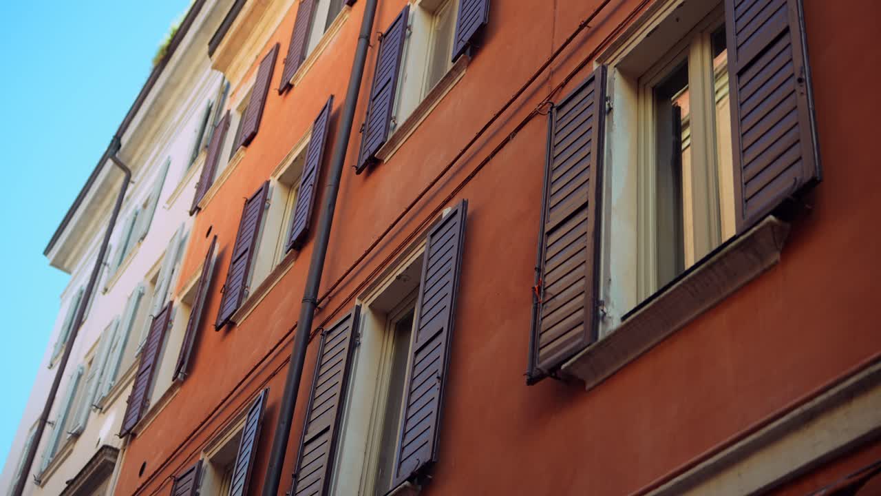 Old European Building Facades with Shutters