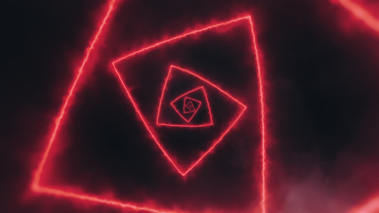 Slowly Zooming Rotating Abstract Multangular Red Flames Spiral