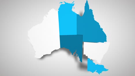 motion graphics mapa animado de formación de australia - blanco