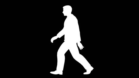 silueta masculina que camina en bucle horizontal